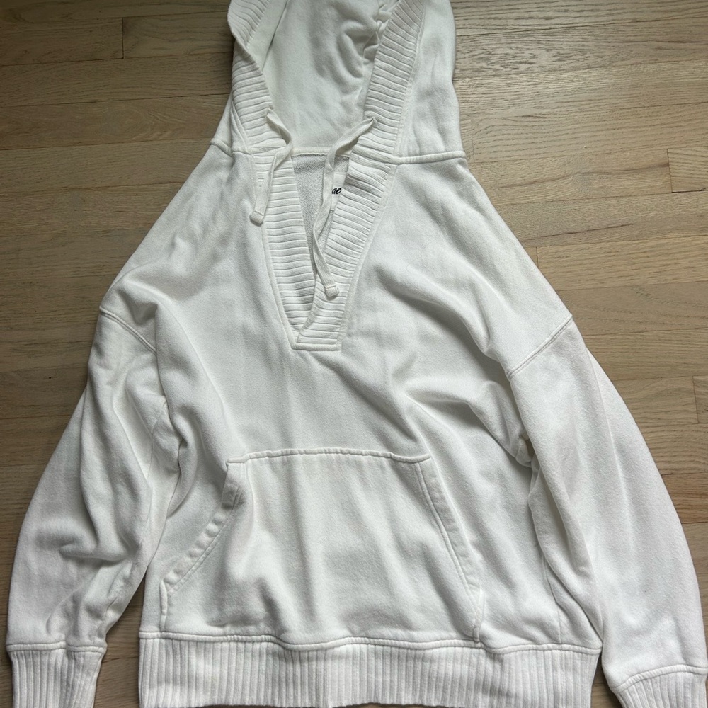 Aerie Cream Textured Hoodie